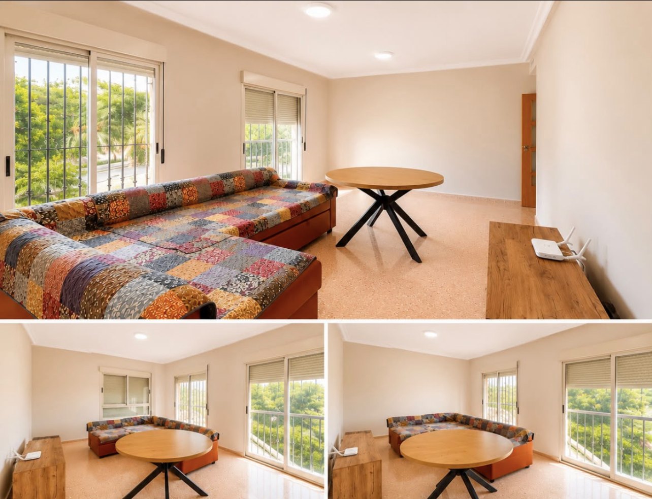 La misma habitacion despues: pintada, limpia y lista para vivir